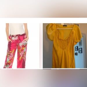 Johnny was golden bouquet and yellow silk shirt to match!!